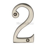 M Marcus Heritage Brass Numeral 2 - Face Fix 76mm Traditional font